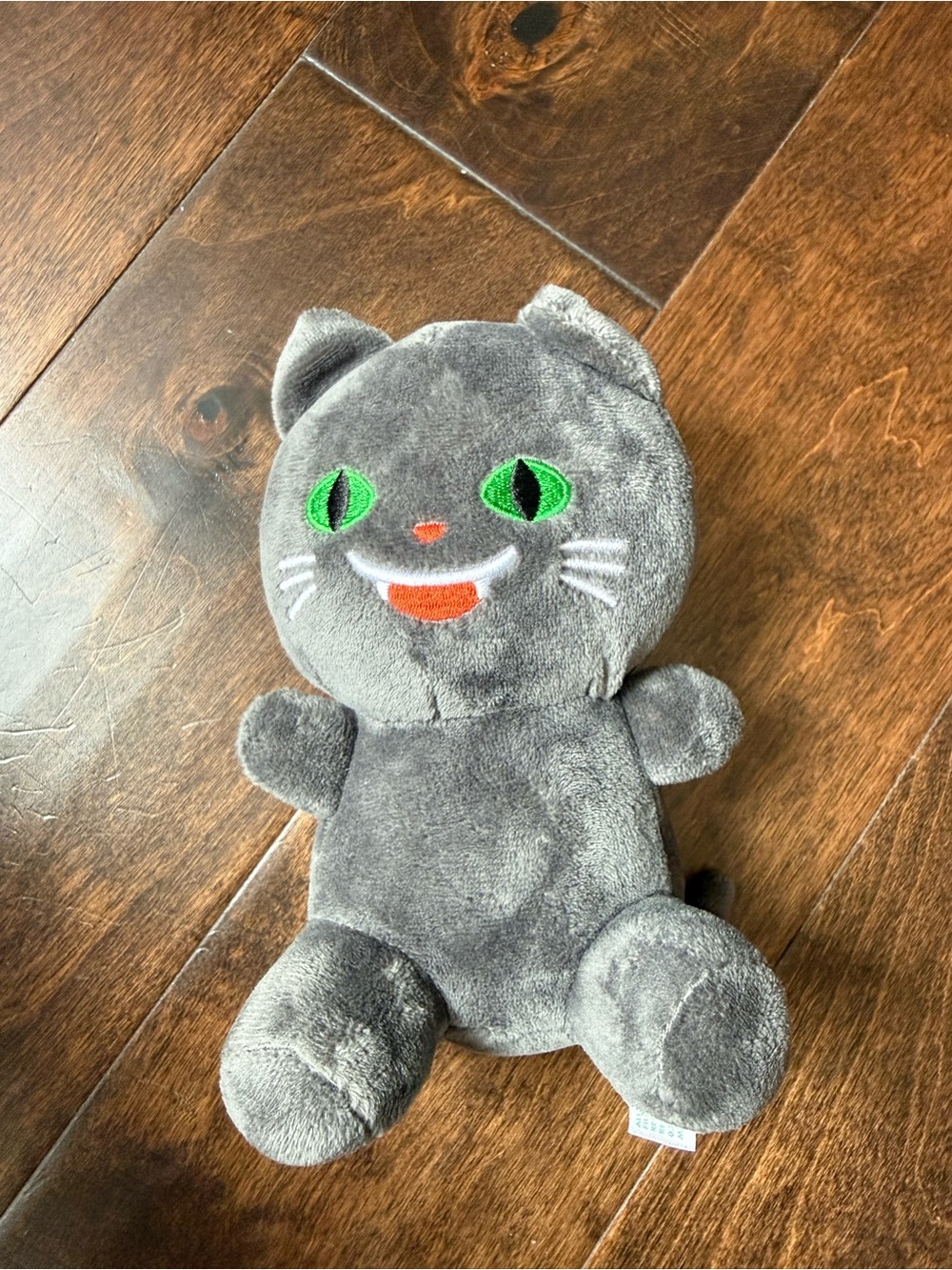 Gray Plush Halloween Vampire Cat